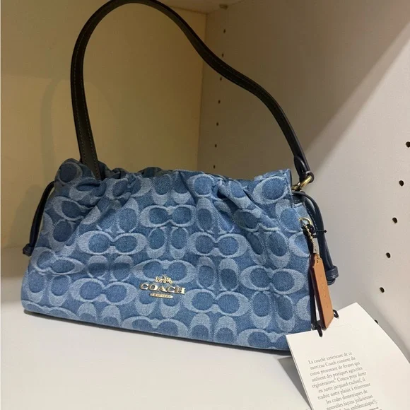 Coach Blue Denim Faye Shoulder Bag - Picture 1 of 6